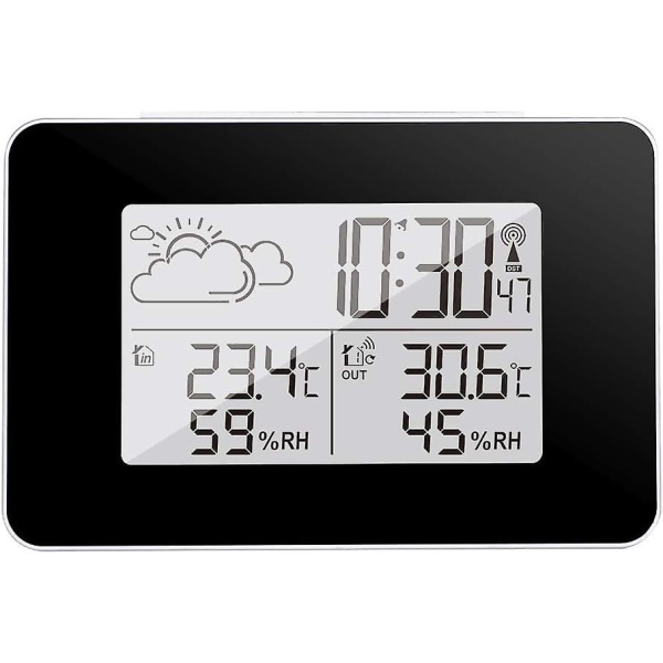 Trådlös väderstation Digital väderstation inomhus och utomhus väderstation Prognos Termometer Sensor Klocka Hem Hygrometer