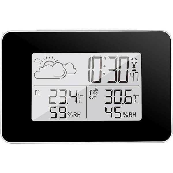 Trådlös väderstation Digital väderstation Inomhus- och utomhusväderstation Prognos Termometer Sensor Klocka Hemma Hygrometer