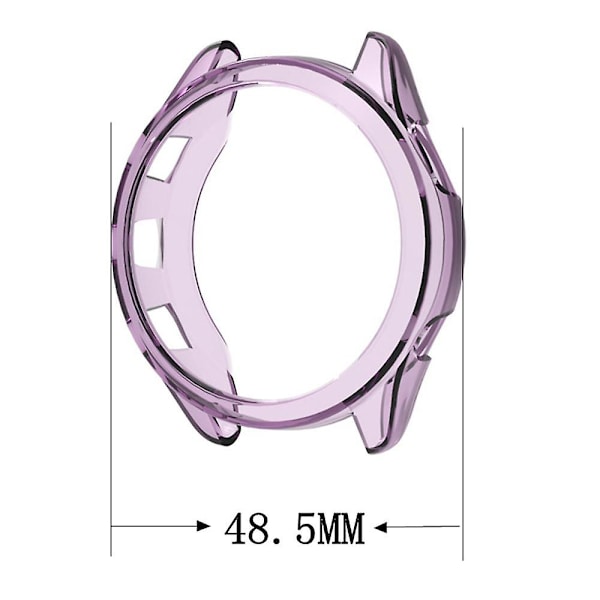 För Garmin Case 265 TPU watch Anti-kollision ihålig skyddsram Transparent Purple