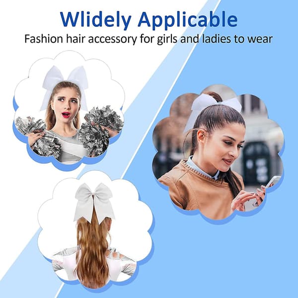 2-pack Cheer Bow Bulk Stora Hårrosetter Jumbo Cheerleading Bow 8 Tum För Småbarn