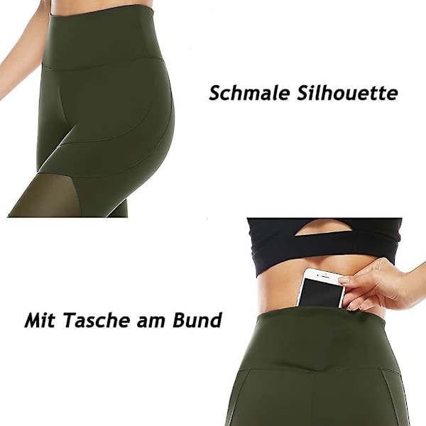 Verkkoleggingsit, läpinäkymättömät urheiluleggingsit taskuilla urheiluun Style 9