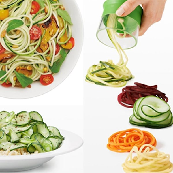 Grønnsakskutter Grønnsaksspiralizer 3 I 1 Kjøkkentilbehør Håndholdt Kutter Rivejern Grønnsaksspiralizer Med 3 Blader I Rustfritt Stål For Grønnsaker