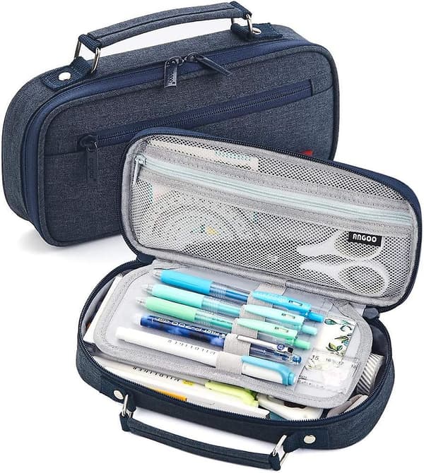 Pencilveske med stor kapasitet Blue