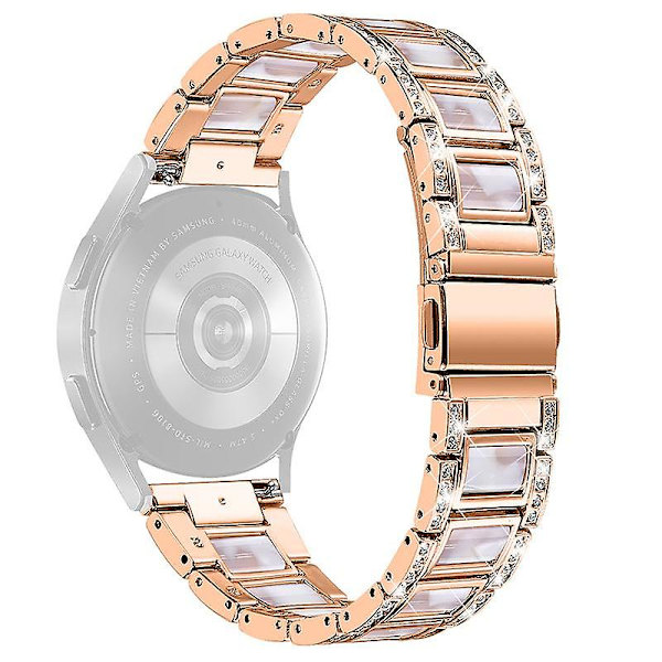 Urrem i rustfrit stål og resin til Huawei Watch GT 2 42mm/Watch 2/Honor MagicWatch 2 42mm Rose Gold Pink Mix