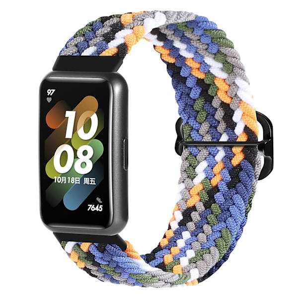 Flettet klokkereim for Huawei Band 7, erstatningsarmbånd med justerbar spenne Denim
