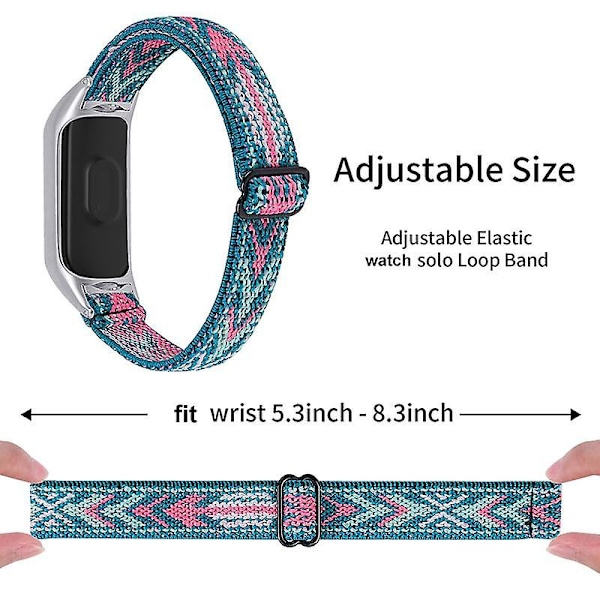 Udskiftningsurrem til Xiaomi Mi Band 7, nylonflettet elastisk justerbar løkke Style 37
