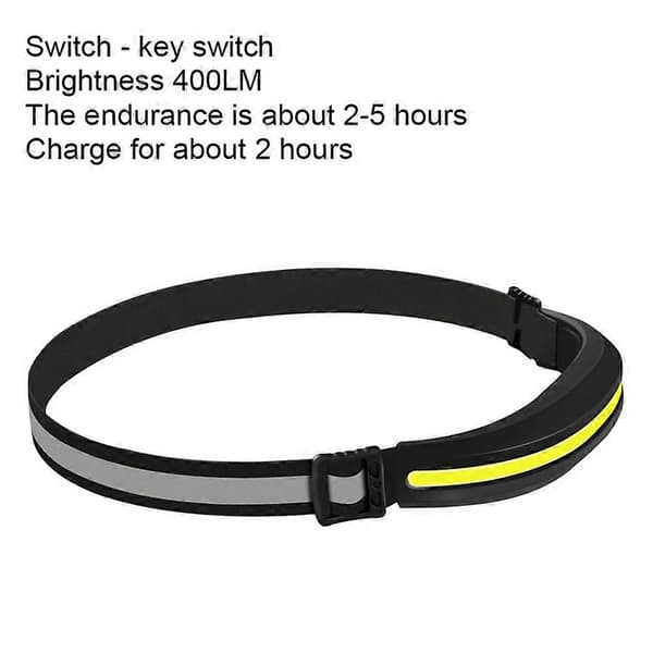 LED Hodelykt USB-C Oppladbar, Lommelykt Hodelykt - Hodelykt for Camping black