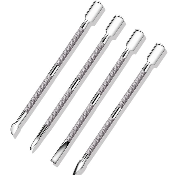 Professionel Dobbeltsidet Rustfrit Stål Negle- og Neglebånds Remover Pusher Død Hud Push Manicure Pedicure Pleje Værktøj