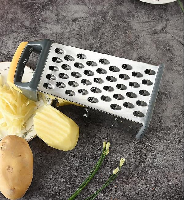Rivejern i rustfrit stål med 4 sider, bedst til parmesanost