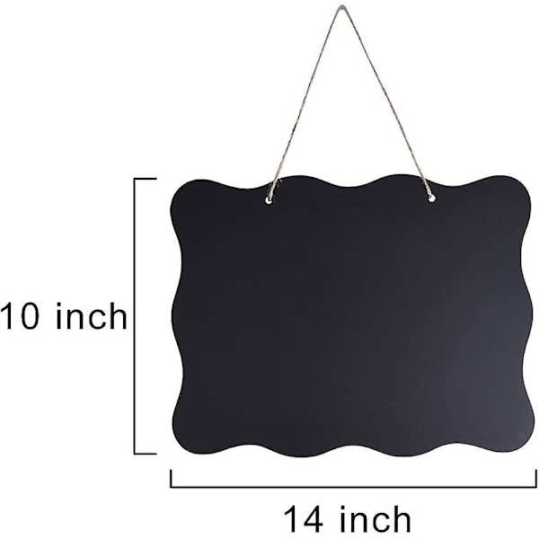 Stor Liitutaulut 25x35 cm Kaksipuoliset Pyyhittävät Liitutaulut Viestitaulu Ripustusnarulla ja Puhdistusliinalla, 2 kpl
