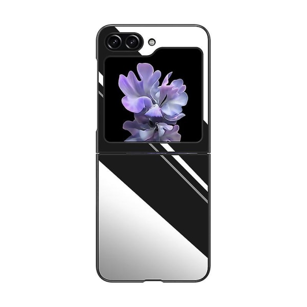 Case i rostfritt stål kompatibelt med Samsung Galaxy Z Flip 5, tunt skyddande cover mot fingeravtryck i metall Mirror Black For Galaxy Z Flip 5