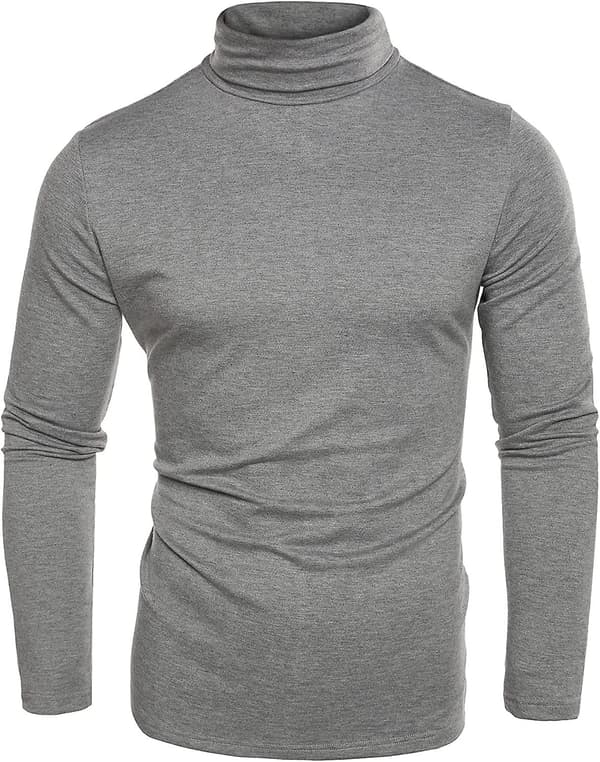 Herr tröja med polokrage och rullkrage, slim fit pullover