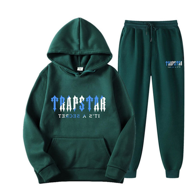 Joggingdräkt Herr Träningsset Huvtröja Topp Sportkläder Långärmad Tröjor Huvtröja Byxor Sportkläder Casual Sport grön M