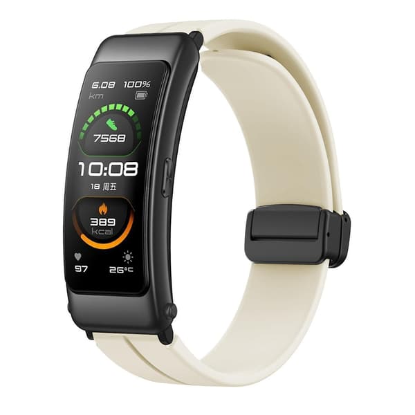 Til Keep B4/Huawei Watch Fit Mini 16mm Silikone Rem Udskiftning Urrem, Sort Foldespænde Starlight