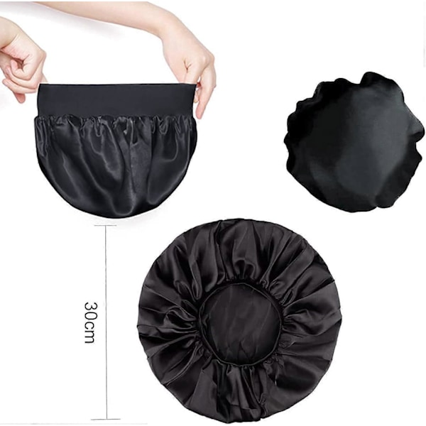 Silkehårinnpakning for soving Silkehårhette 1 stk Nattsøvnhette Silkehette for kvinner Jenter Hårpleie Sovehodeplagg Elastisk hatt Hårhette for