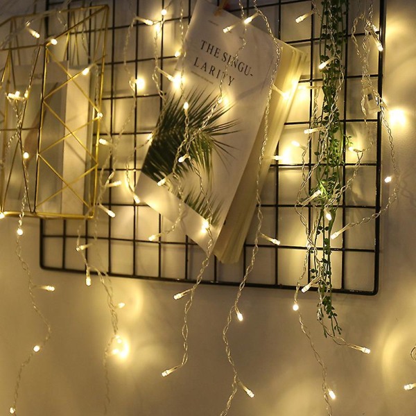 Led fönstergardin ljusslinga, inomhus utomhus bröllopsfest dekoration Warm white 3*3