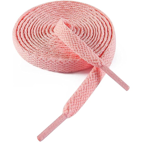 Flate Skotråder 8mm Brede Skotråder For Sneakers  Premium Trener Skotråd  Erstatninger For Sportskotråder Sakura Pink 28-  ( 70 cm )