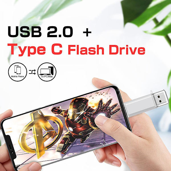 Højhastigheds 64gb Roterende Usb-drev - Otg Funktion Til Smartphones, Tablets, Pc - Hvid White 64GB