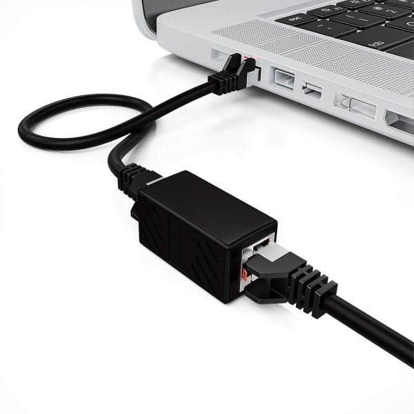 Liitinkaapeli Ethernet Suojattu Modulaarinen Adapteri 2x Rj45 Naarasliitin Dsl Lan Musta