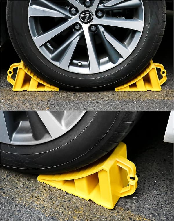 2 Stykker Plast Hjulkloss, Tilhengerklosser, Egnet For Campingvogner, Gul
