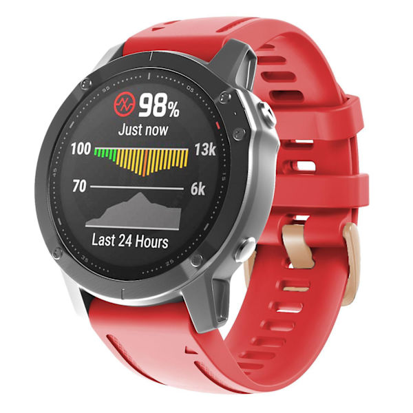 20mm Silikonersättningsrem för Garmin Fenix 7S/6S Pro/5S Plus/Instinct 2S, roséguldspänne Red