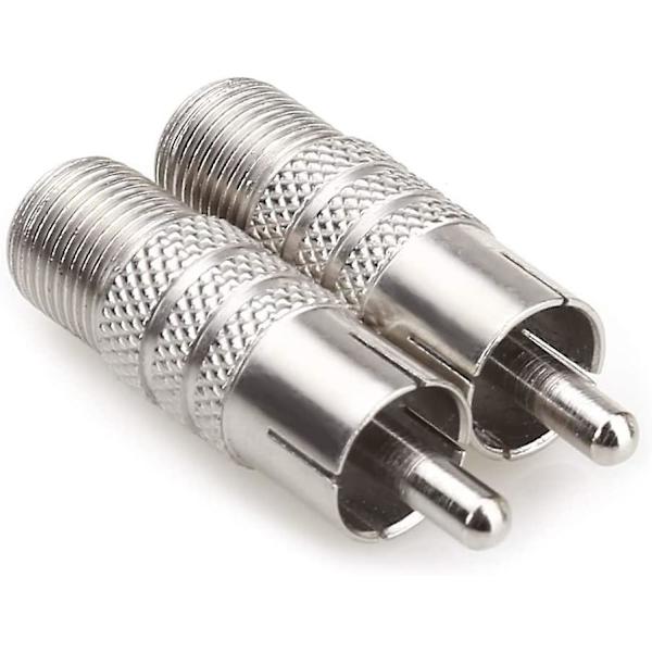2 st kvinnlig RCA-kontakt komposit hane videoadapter koaxialkabeldelare, f satellitkabelantennkontakter