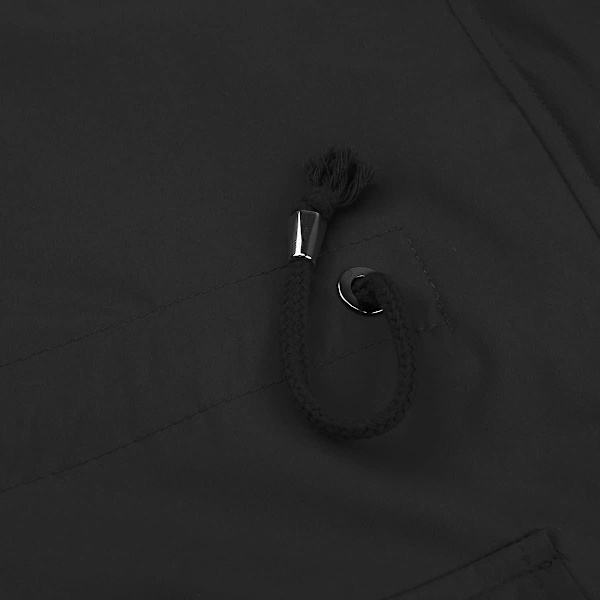 Dame Lang Vandtæt Jakke med Hætte Letvægts Regnfrakke Vindjakke Udendørs Trenchcoat Black L