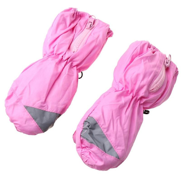 Varm vindtät barns skidhandskar barn pojkar flickor halkfri vinter snö snowboard utomhus ridning långärmad vante Pink