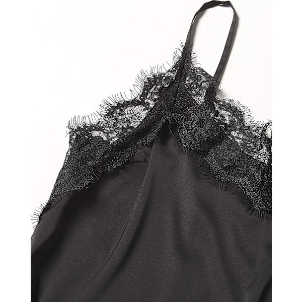 Naisten Natalie V-aukkoinen pitsikoristeltu toppi Black XL