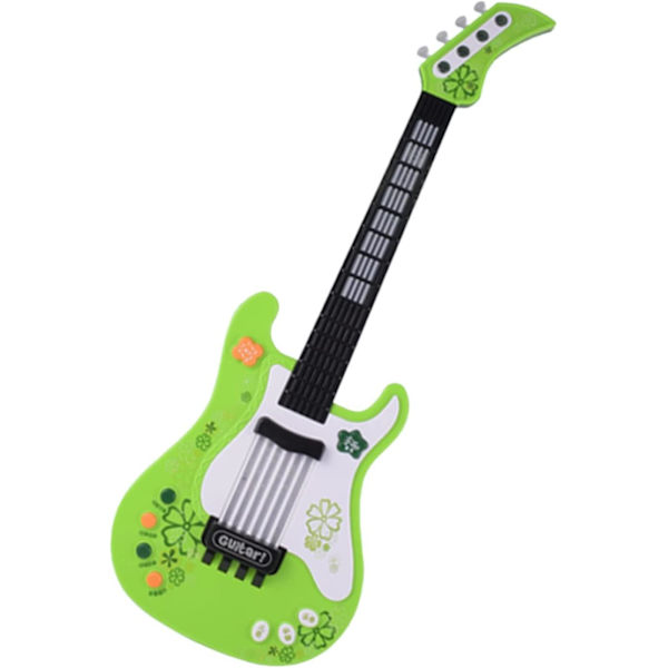 Rpporm Toddler Kids Gitarr Med Ljus Musik Elektrisk Gitarr För Småbarn Flickor Pojkar Nybörjare Rosa Stol Barnband Green One Size