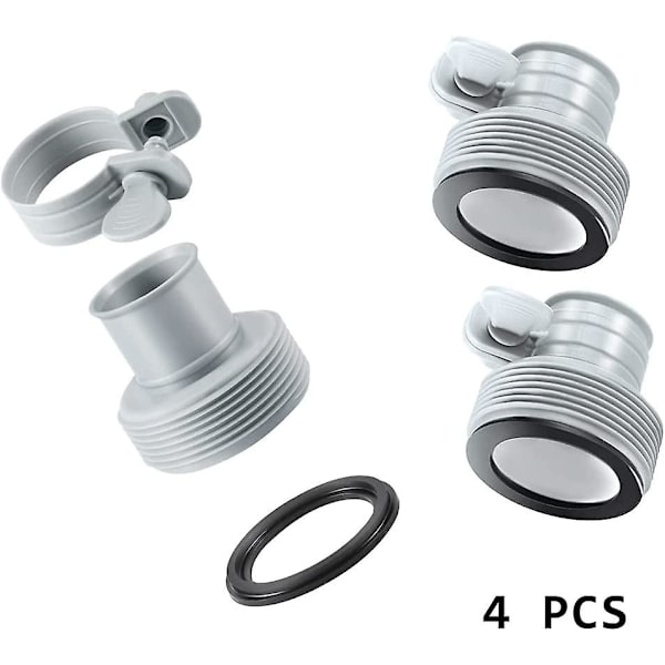 1.25\" - 1.5\" Tyypin B letkuadapterit Intex-altaalle, letkun muunnosadapterit B-sarja suodatinpumppujen ja suolavesijärjestelmän päivittämiseen (4 kpl)