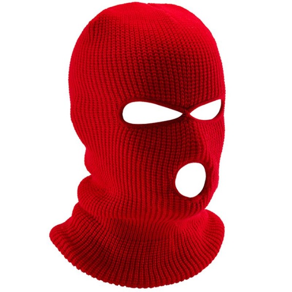 Heltäckande skidmask i bomull, balaclava, stickad mössa, militär mask, festmask red wine