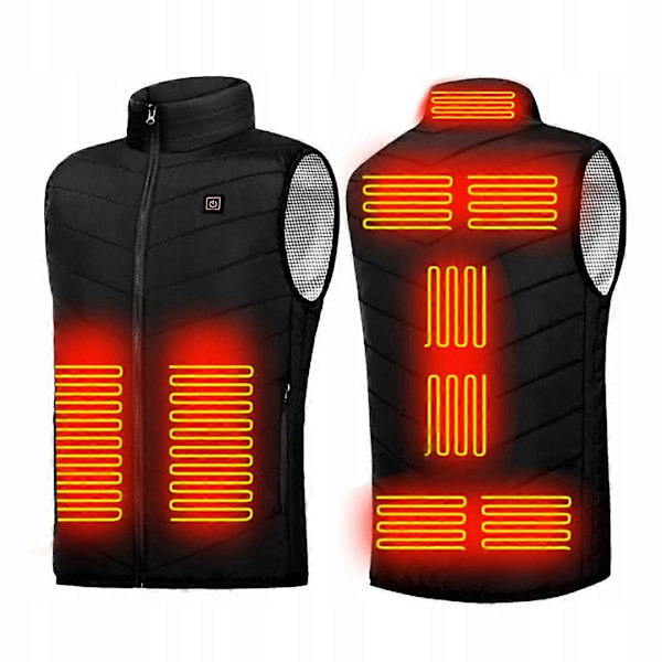 Uppvärmd Väst Fleece Uppvärmd Väst för Män Kvinnor med 3 Justerbara Temperaturer 13 Uppvärmningszoner Elektrisk Uppvärmd Jacka Uppvärmd Väst 6XL