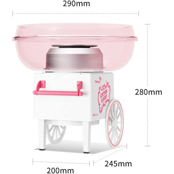 Fuldautomatisk Candyflossmaskine, 450w DIY Mini Candy Floss Maskine, med 290mm Stor Diameter Stænkskærm, Hurtig Forvarmning