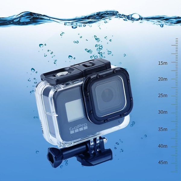 45m Undervannskamera Vanntett Hus for GoPro Hero 8, Dykkerskall