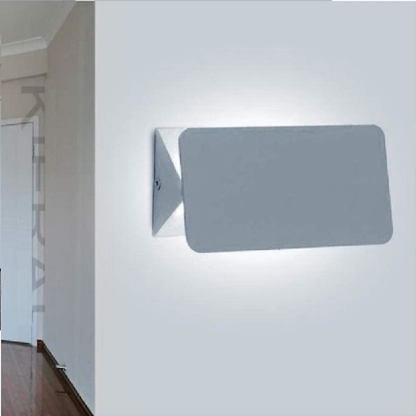 2-pack inomhusvägglampa, 5W LED-vägglampa 6000K vitt ljus, enkelt och modernt ögonskydd för sovrum, vardagsrum, kök, matsal etc. (vit)
