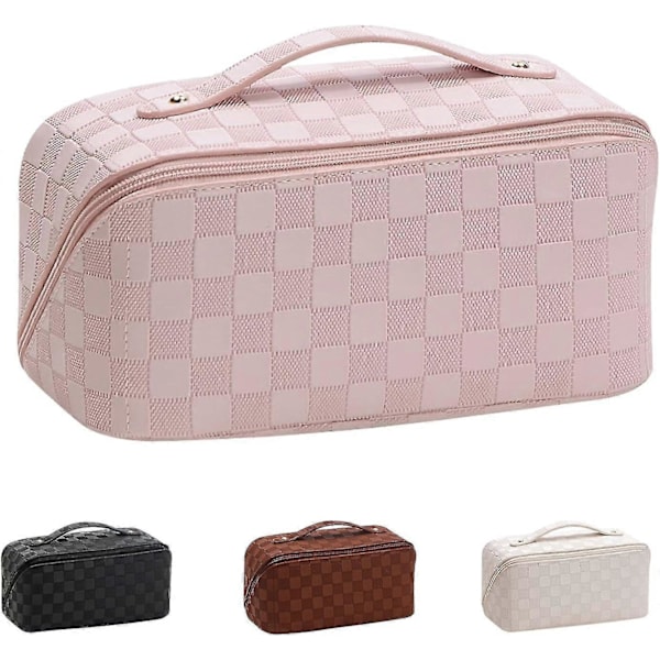 Vandtæt kosmetik- og makeup taske PU toilettaske Læder toilettaske til rejser, badeværelse og opbevaring (23*5*12*12 cm)