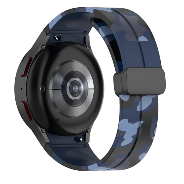 Til Samsung Galaxy Watch 5 Pro 45mm/Watch 4/5 40/44mm/Watch4 Classic 42/46mm Camo Silikone Armbånd Midnight Blue