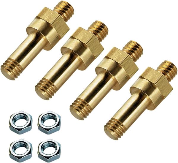 Messing Lang Stud Side Post Batteriterminal Bolt, Standard Batteri Side Post Forlænger Stud til GM, Pakke med 4