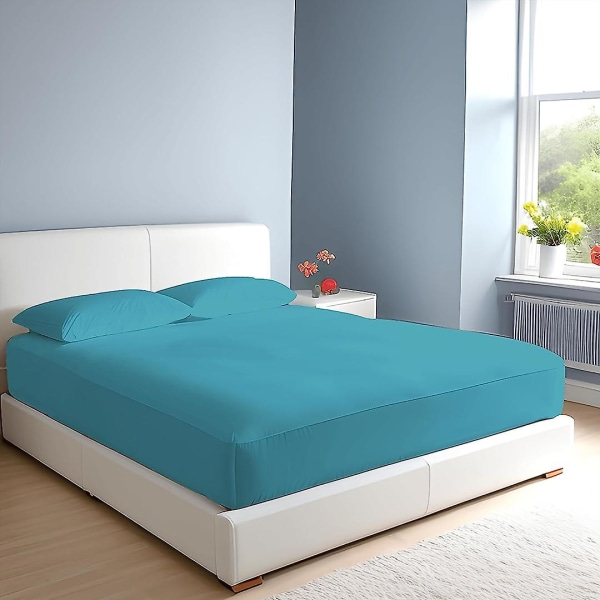 100% egyptisk bomuld 10\"/25 cm dybe lagner med elastik - enkelt - dobbelt - king size - super king size Teal King