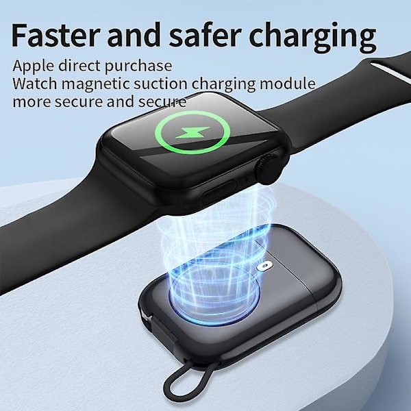 W01 Bærbar Trådløs Oplader til Apple Watch Power Bank Magnetisk Rejse Smart Watch Oplader White