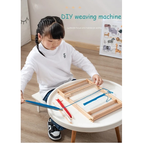 Vävstol Kit Trävävram 15.711.81.4 tum Handvirkningsvävstol Gobeläng Handvirkad Maskin DIY Vävt Set