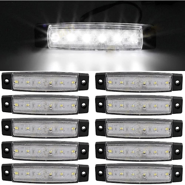 10 kpl 3,8\" 6 Led Sivu 12v Merkkiperävaunun kuorma-auton merkkivalo, keltainen merkkivalo, taka, kuorma-auton ohjaamon merkkivalo