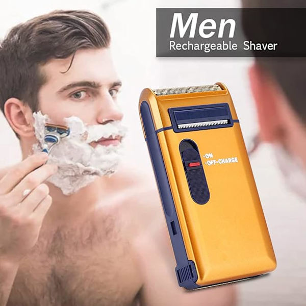 Elektrisk barbermaskin for menn, våt og tørr, elektrisk skjeggtrimmer, bærbar oppladbar elektrisk barbermaskin for menn, ansiktshår, skjegg, bart, klippemaskin
