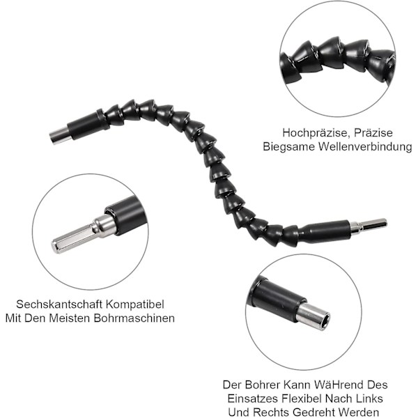 105 graders skruvmejsel fästadapter och 280 mm bits med 1/4\" rätvinklig borr magnetisk bitshållare