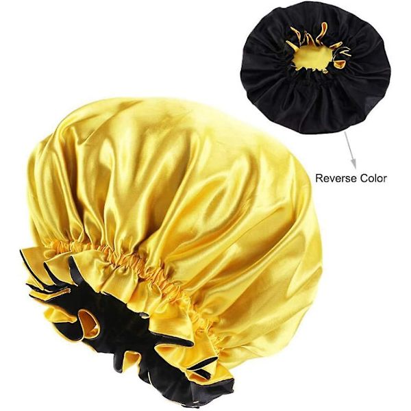 Golden Apple 2 st Acsergery Extra Large Satin Nattmössa Mjuk Sovhatt Sov Satin Huvudgåva