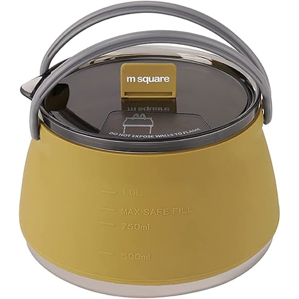 1 litran kokoontaitettava retkikeitto Portable Travel Kettle Taitettava silikoninen kahvipannu teepannu ulkoiluun, patikointiin, kalastukseen, retkeilyyn ja automatkoille