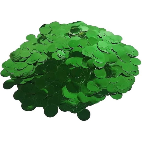 Grön foliekonfetti, runda folieglitterbordskonfettiprickar, gnistrande för dekoration av bröllopsfödelsedagsfest (1,76 Oz, 1,5 Cm)