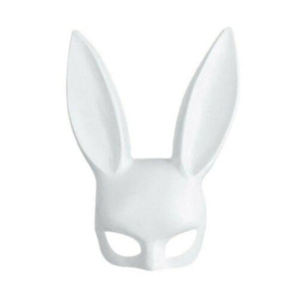 Kanin Maske Halvt Ansigt Voksen Påske Halloween Rekvisitter Fest Cosplay Performance Maske Matt white