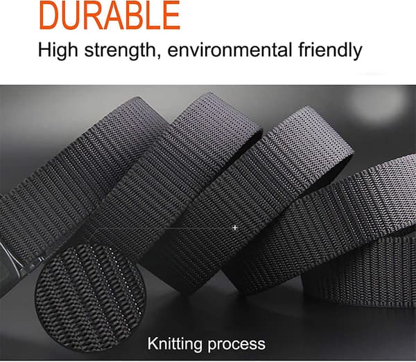 3-Pakning Nylon Canvas Belte Plastspenne Belte Reise Justerbart Nylon Web Skyvebelte